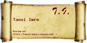 Tassi Imre névjegykártya